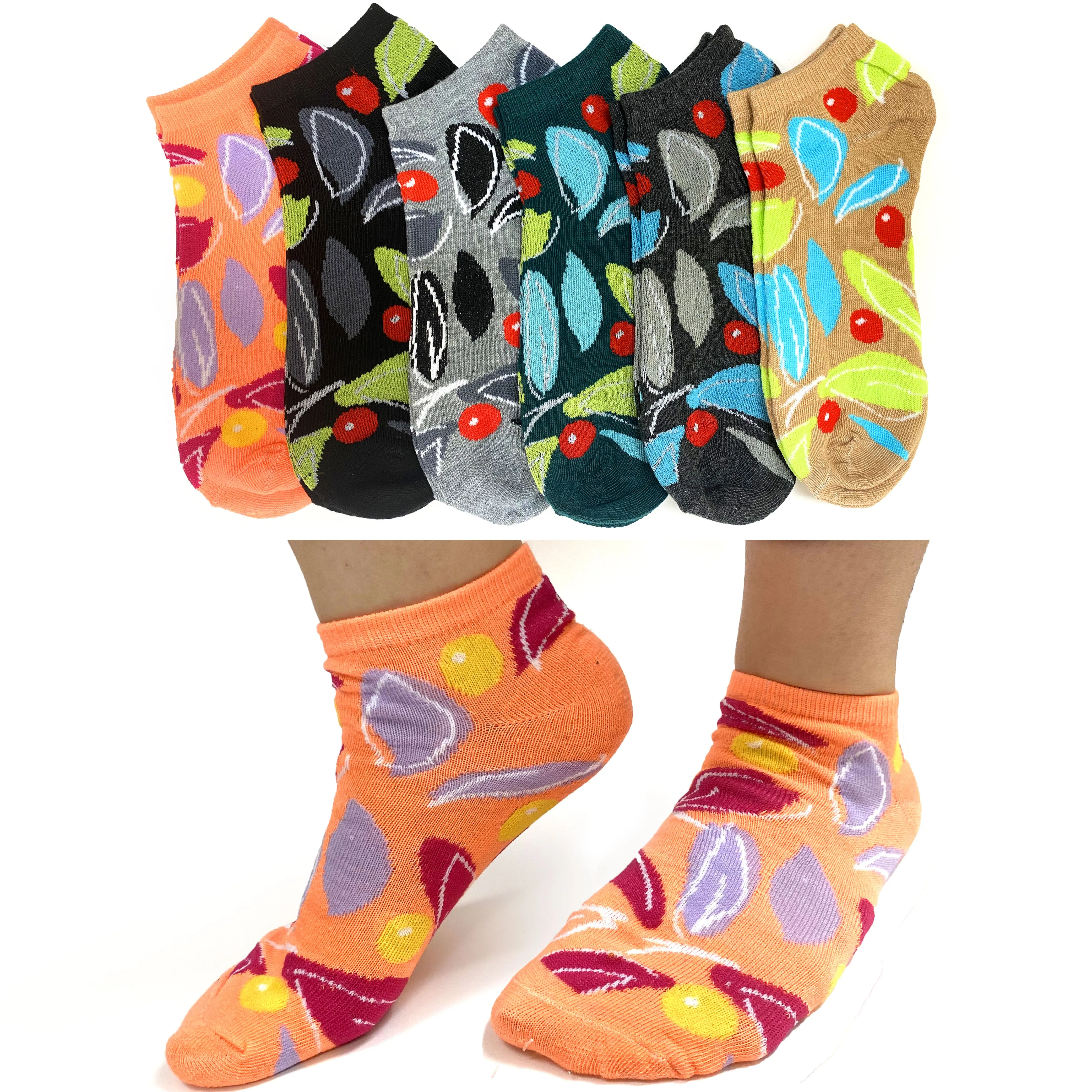 24 Pairs Lot Neon Ankle Socks Womens Ladies Fashion Candy Color Cotton Size 9-11