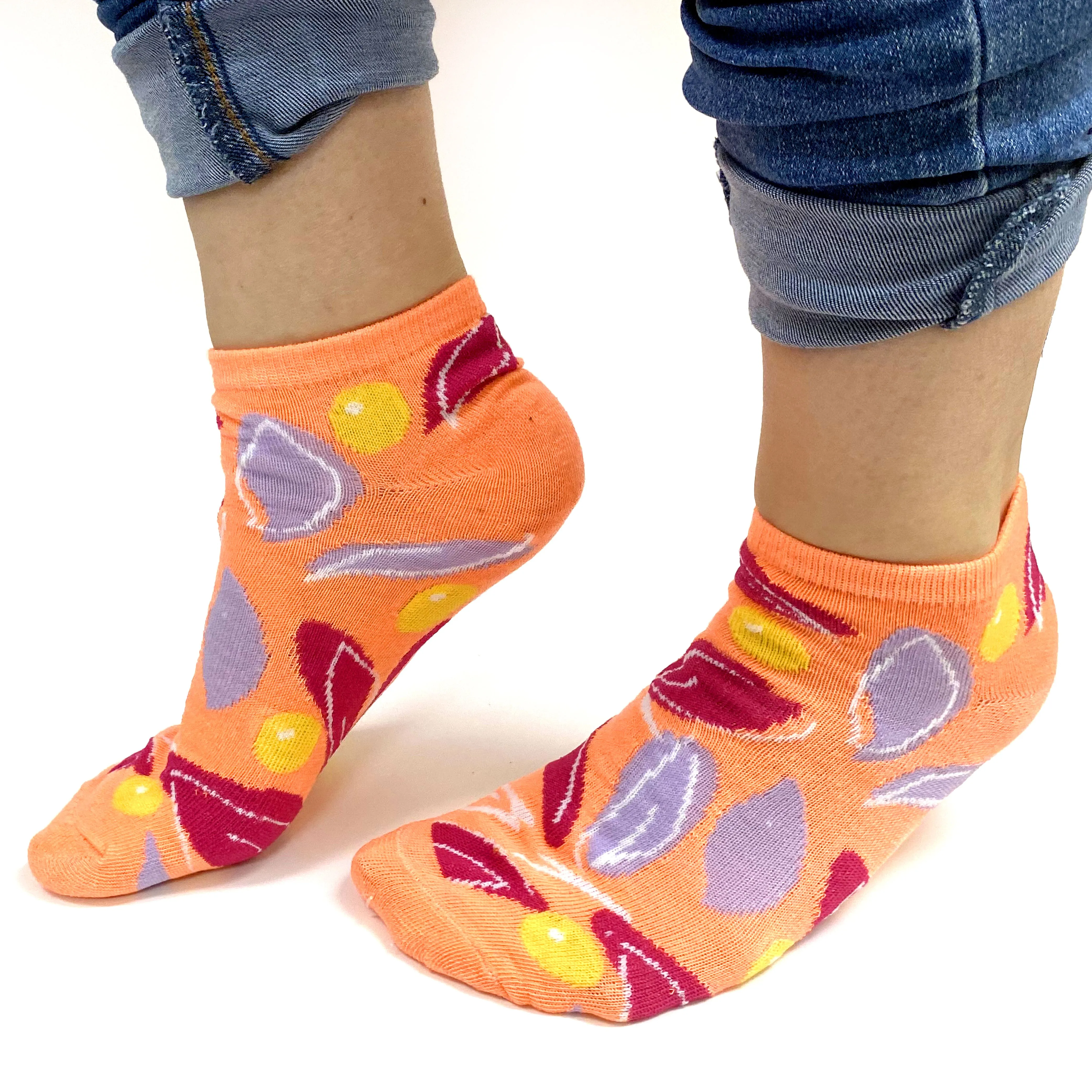 24 Pairs Lot Neon Ankle Socks Womens Ladies Fashion Candy Color Cotton Size 9-11