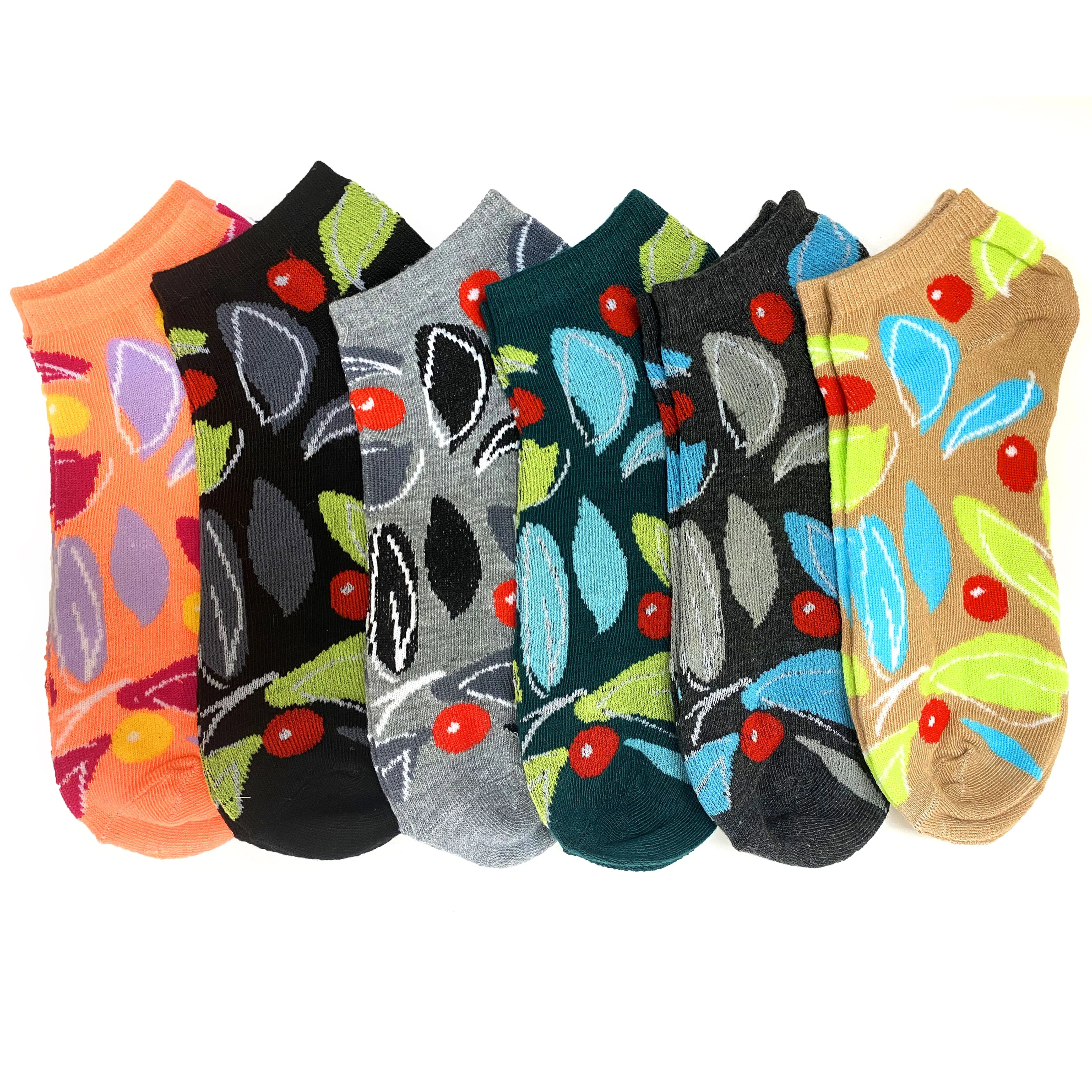 24 Pairs Lot Neon Ankle Socks Womens Ladies Fashion Candy Color Cotton Size 9-11