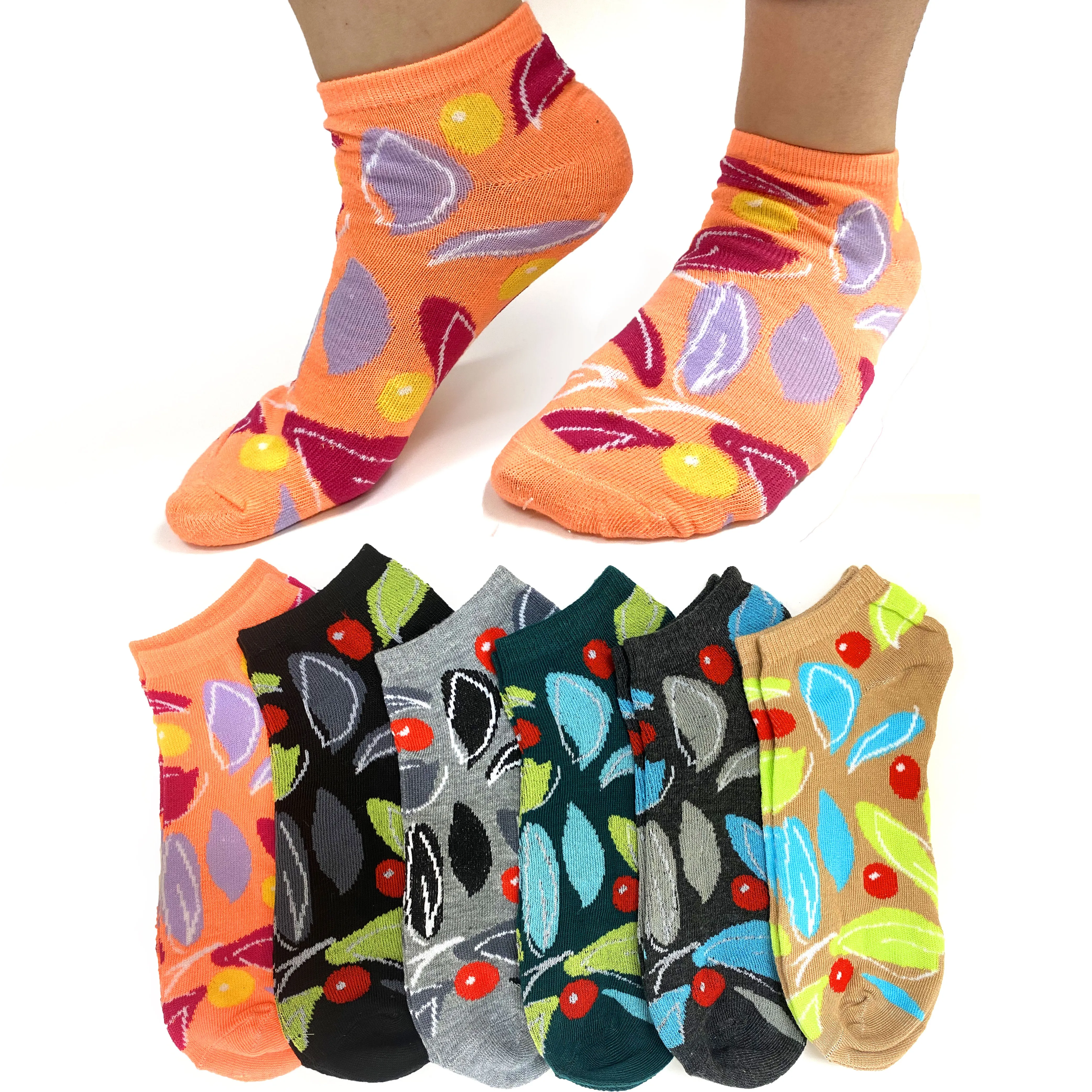 24 Pairs Lot Neon Ankle Socks Womens Ladies Fashion Candy Color Cotton Size 9-11