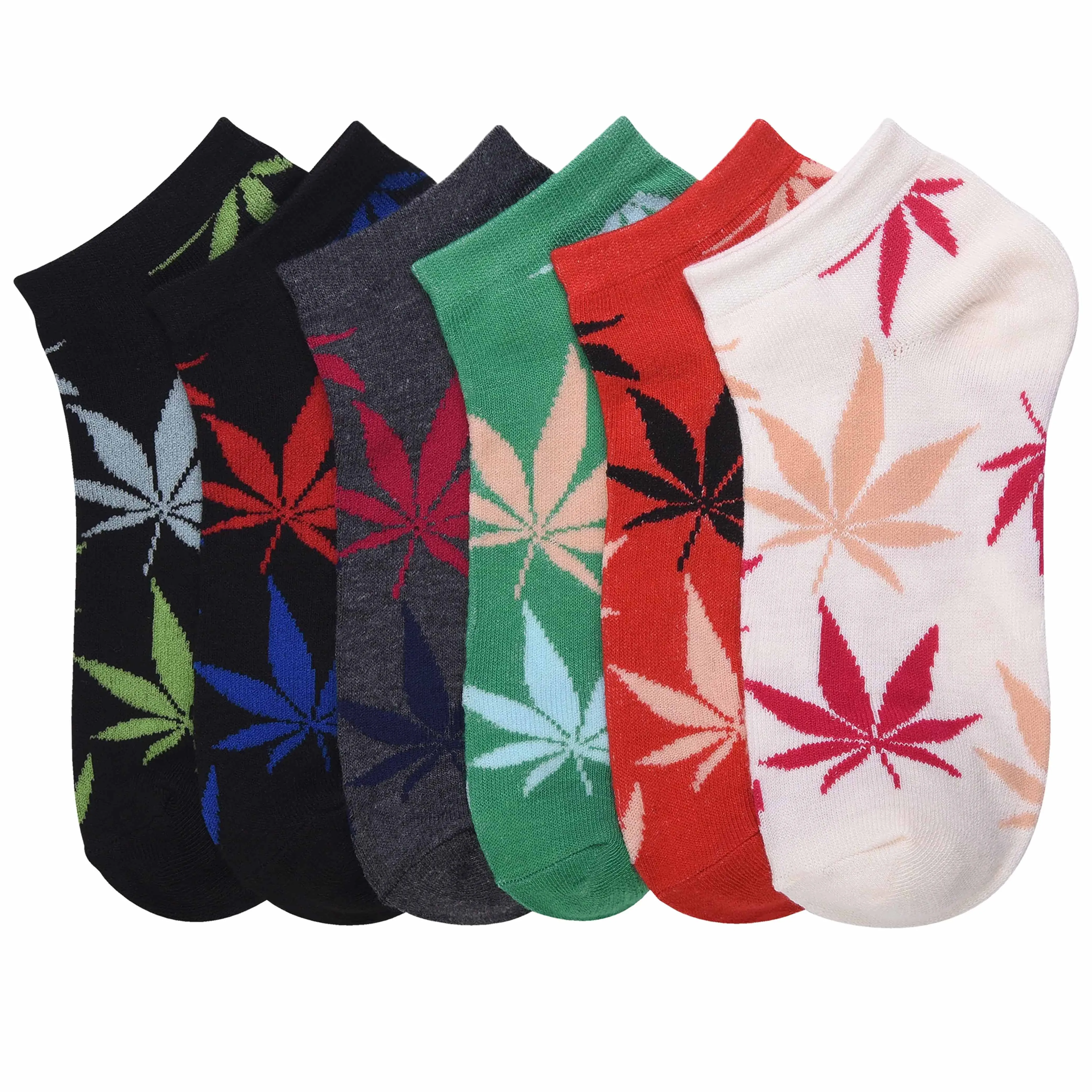 6 Pairs Ankle Quarter Socks Sports 420 Leaf Pot Novelty Womens 9-11 Fashion