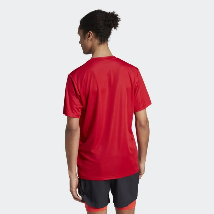ADIDAS TRAIN ESSENTIALS TRAINING T-SHIRT - RED