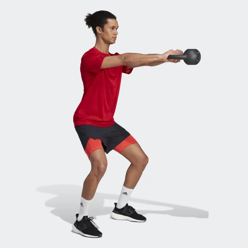 ADIDAS TRAIN ESSENTIALS TRAINING T-SHIRT - RED
