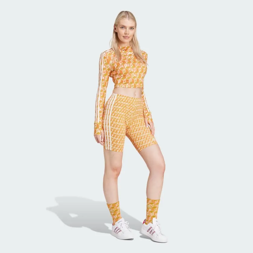Adidas Women's x FARM "Rio" Bike Shorts - Victory Gold