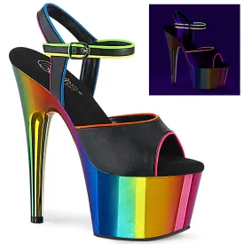 ADORE-709RC-02 Pleaser Black Faux Leather Sexy Platform Shoes (Pole Dancing Heels)