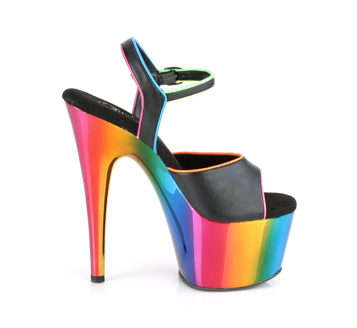 ADORE-709RC-02 Pleaser Black Faux Leather Sexy Platform Shoes (Pole Dancing Heels)