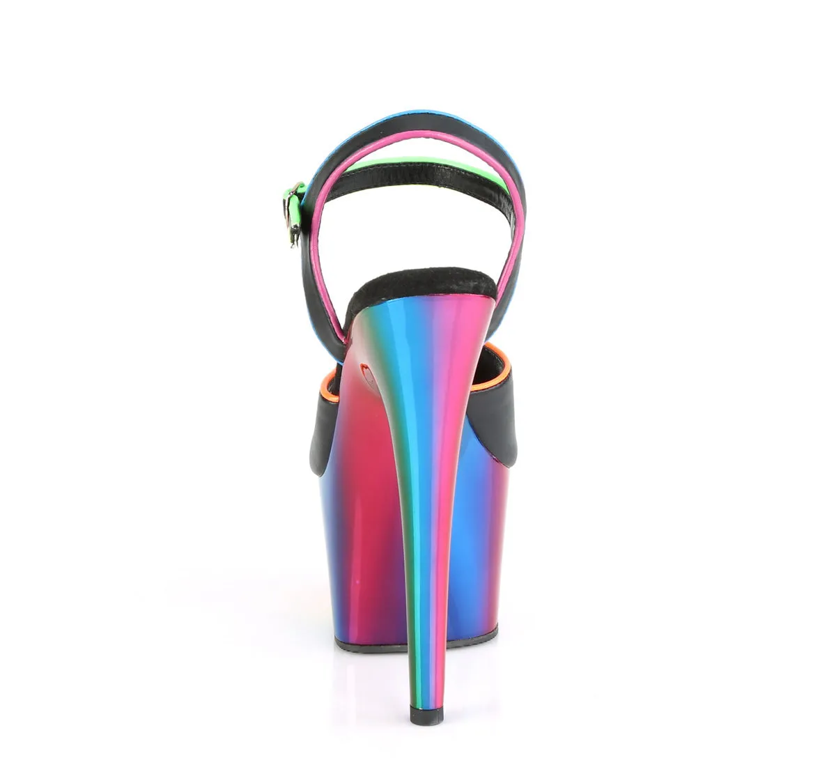 ADORE-709RC-02 Pleaser Black Faux Leather Sexy Platform Shoes (Pole Dancing Heels)