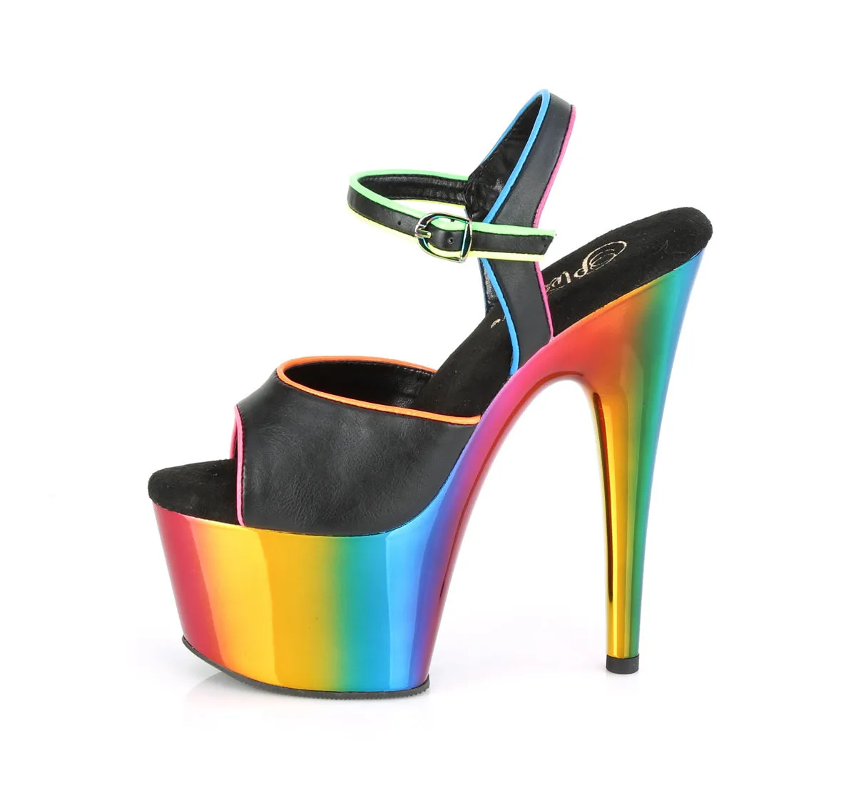 ADORE-709RC-02 Pleaser Black Faux Leather Sexy Platform Shoes (Pole Dancing Heels)