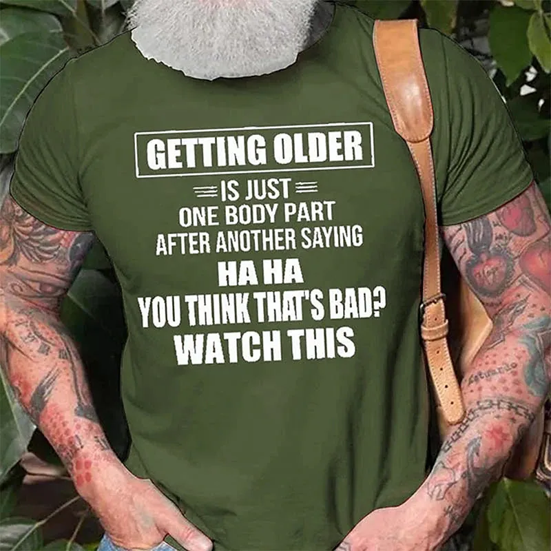 Age Is Just a Number Men's 3D Birthday Shirt | Summer Grey Cotton Tee with Henley Neckline