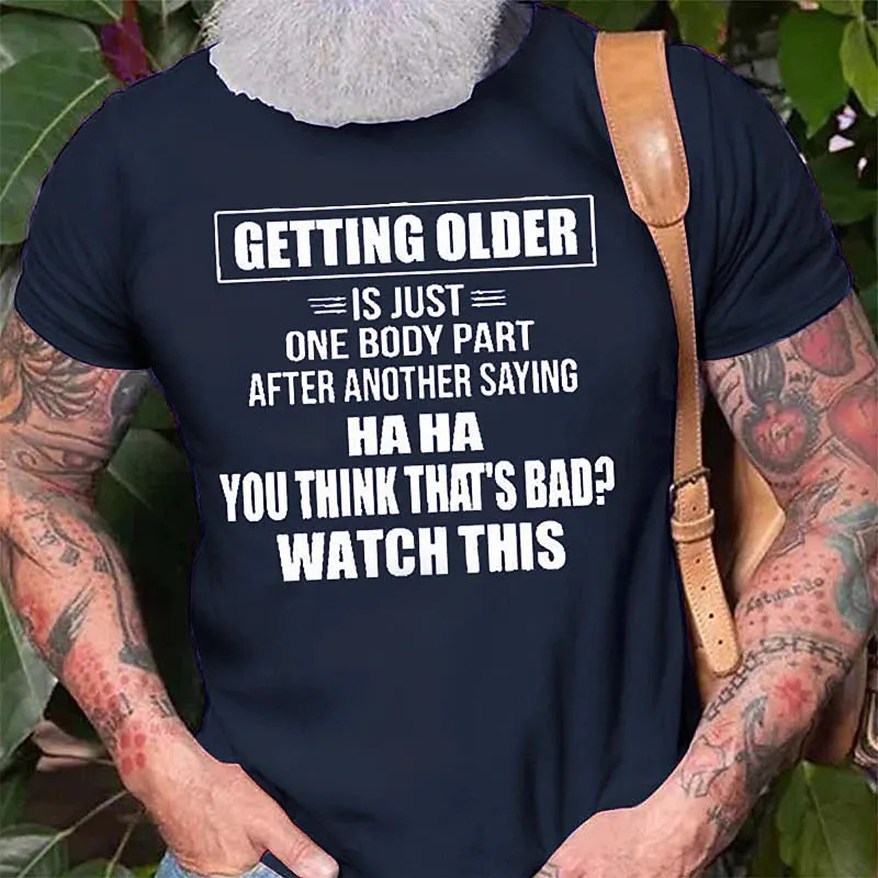 Age Is Just a Number Men's 3D Birthday Shirt | Summer Grey Cotton Tee with Henley Neckline
