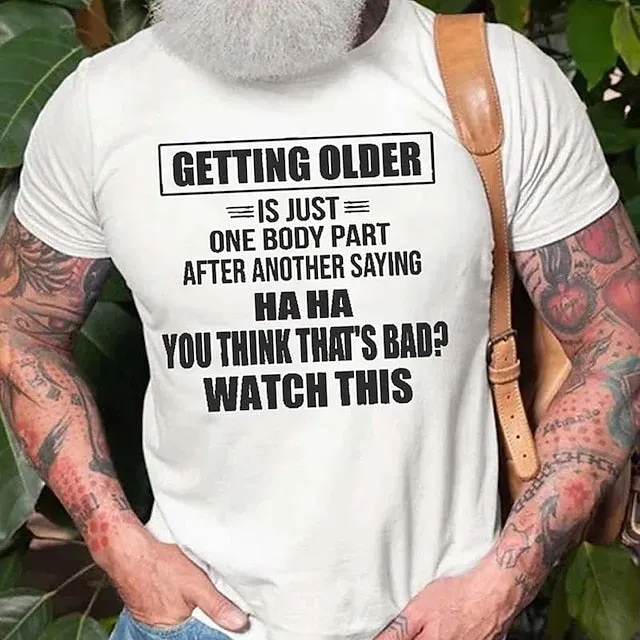 Age Is Just a Number Men's 3D Birthday Shirt | Summer Grey Cotton Tee with Henley Neckline