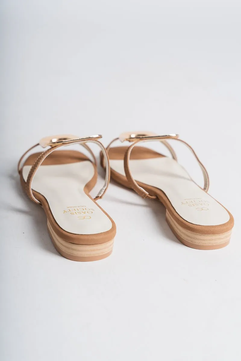 Amiyah buckle sandal camel