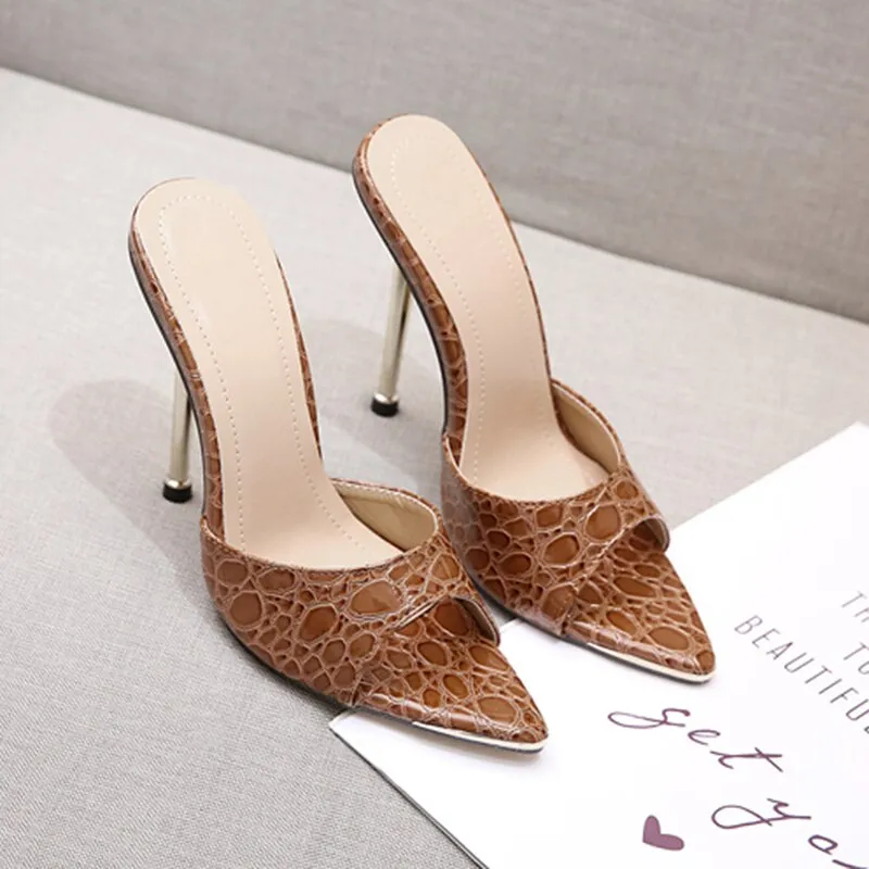 Amozae-2024 Summer Luxury Women Serpentine Stiletto Heels Sandals Lady   12.5cm High Fetish Heels Fashion Green Nightclub Shoes