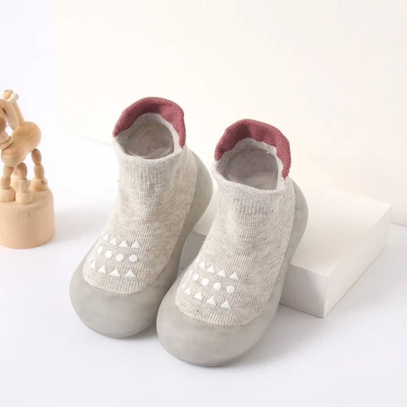Baby Cartoon Print Soft Rubber Sole Booties