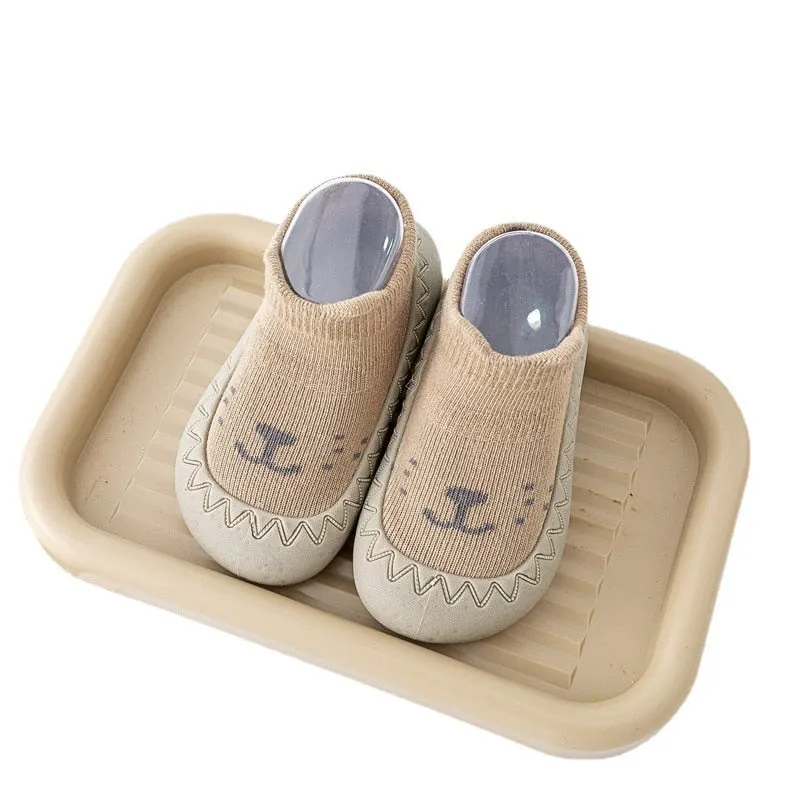 Baby Cartoon Print Soft Rubber Sole Booties
