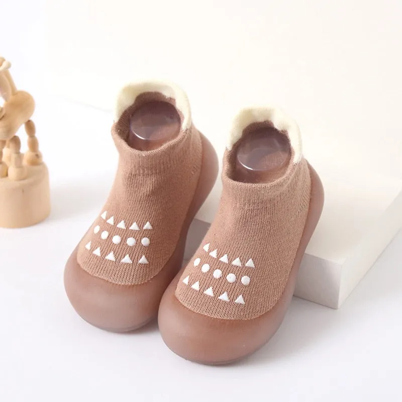 Baby Cartoon Print Soft Rubber Sole Booties