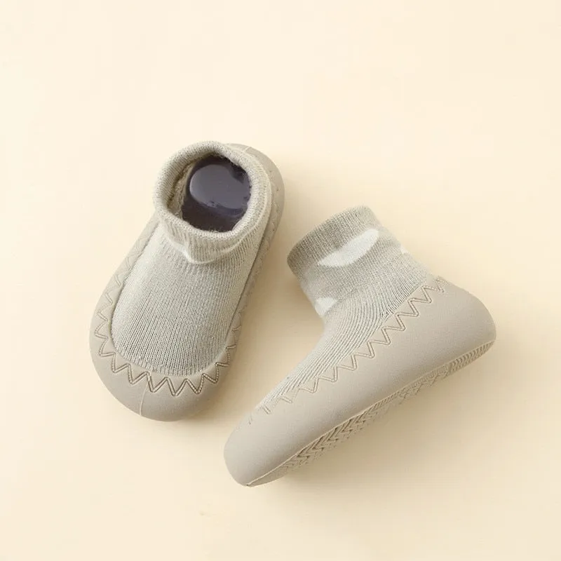 Baby Cartoon Print Soft Rubber Sole Booties
