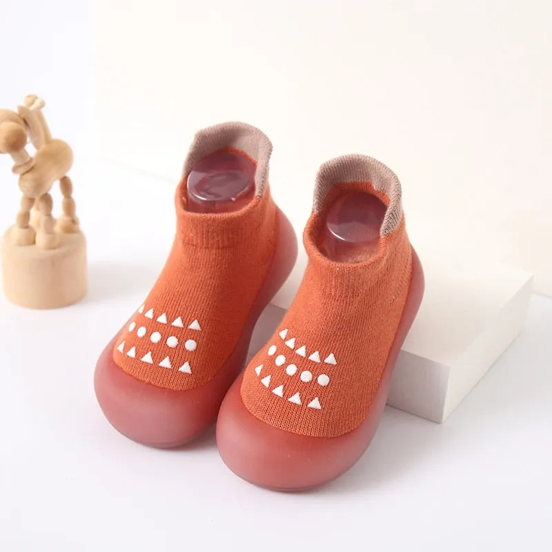 Baby Cartoon Print Soft Rubber Sole Booties