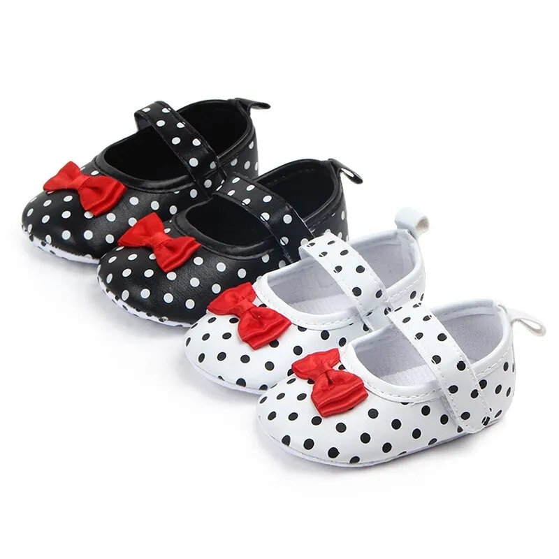 Baby Girl Anti-slip Polka Dot First Walkers/Shoes