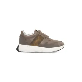Beige Cowhide Women Sneaker