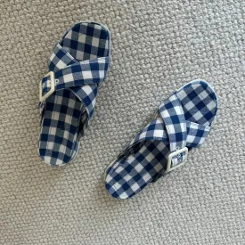 binfenxie  -  Cross Striped Thick Soled Slippers Are Versatile and Casual, with A Single Line of Boken Shoes Outdoor Wear and Beach Sandals