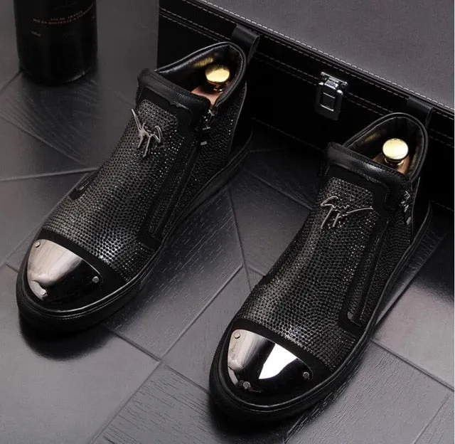 British Luxury Men Ankle Boots Genuine Leather Mens Business Shoes Fashion Men Leather Boots High Quality Black Wedding Party