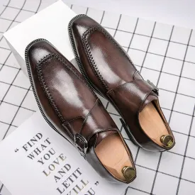 Buckle Trendy Shiny Leather Shoes