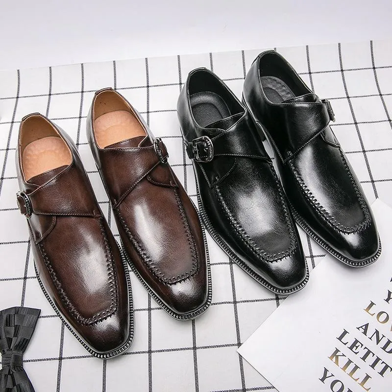 Buckle Trendy Shiny Leather Shoes