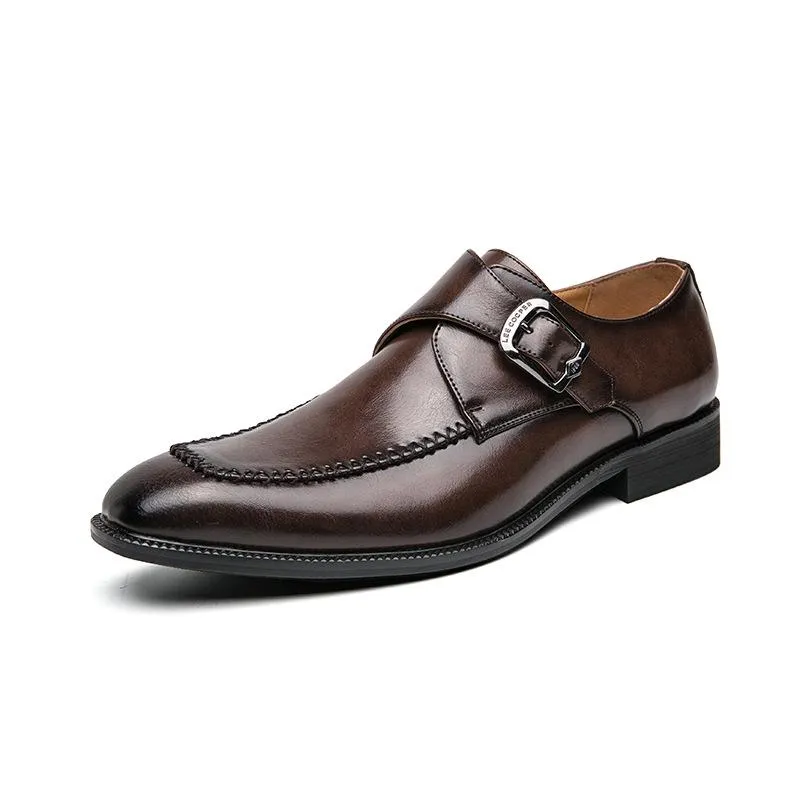 Buckle Trendy Shiny Leather Shoes