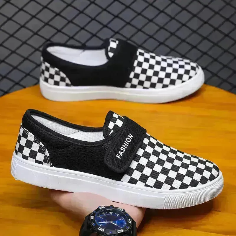 Canvas Flat Shoes Men Velcro Fashion Casual Unisex Sneakers