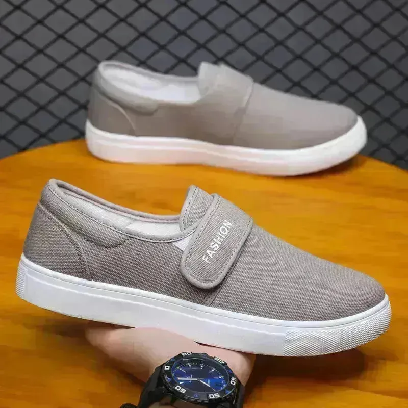 Canvas Flat Shoes Men Velcro Fashion Casual Unisex Sneakers