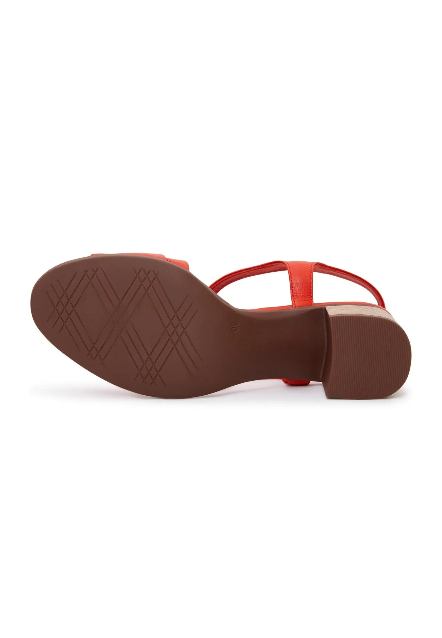 Casual Block Heel Sandals - Red