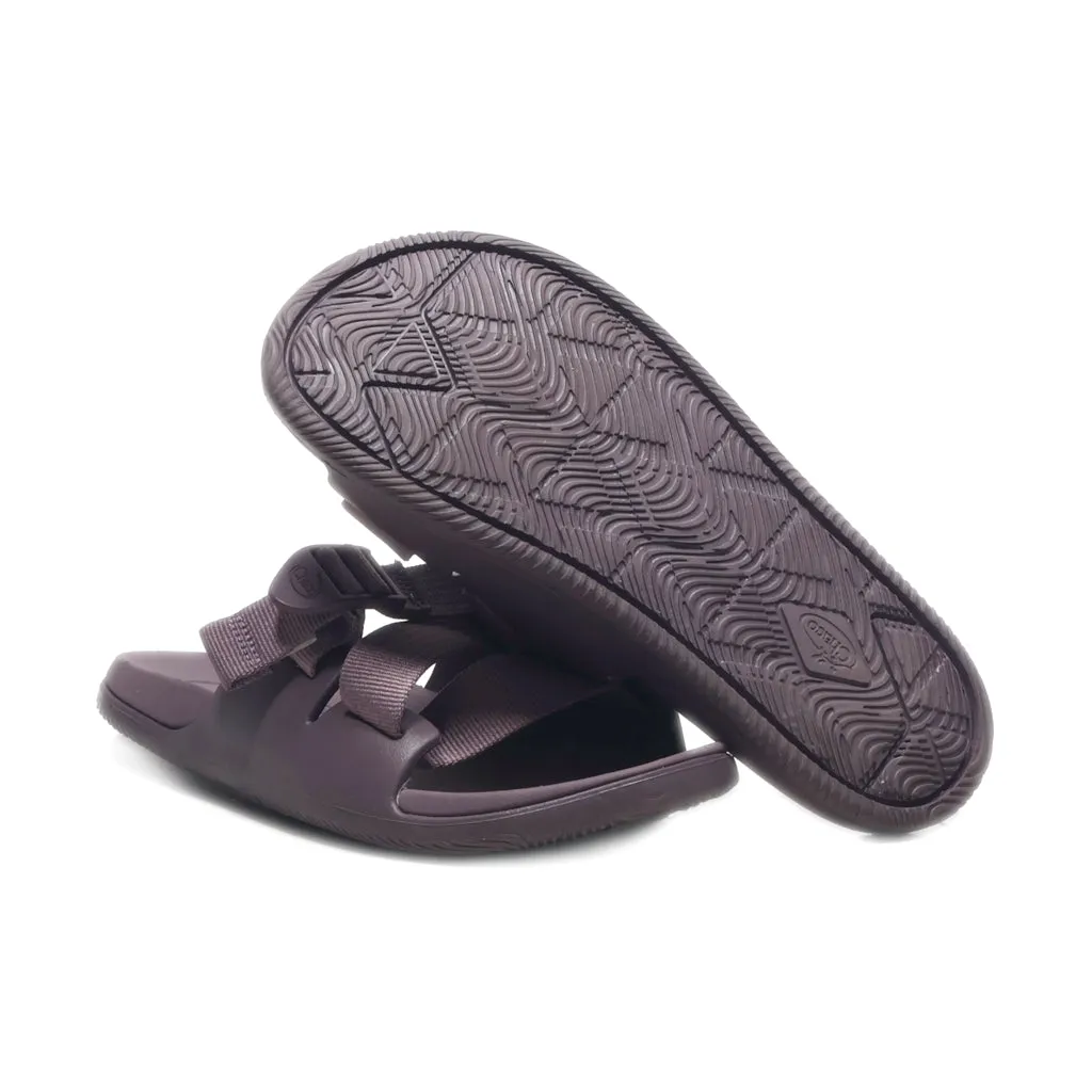 Chaco Chillos Flat Sandals Canvas Maroon Colour For Women