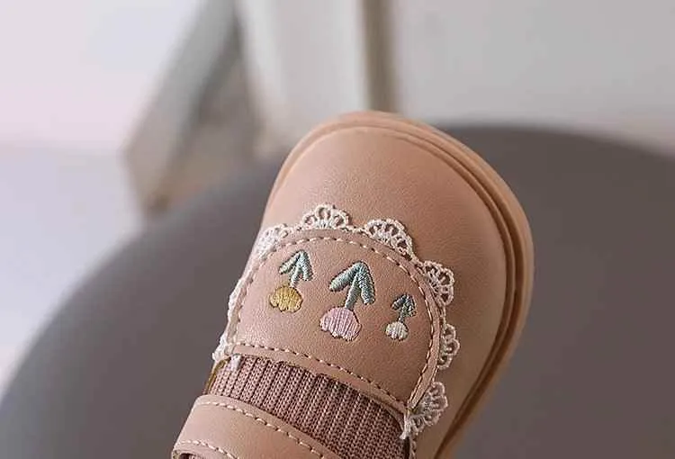 Children's Casual Shoes - Flowers Pattern - Baby Kids Leather Flats - TSS217