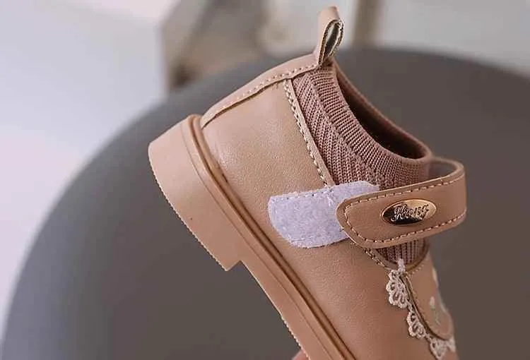 Children's Casual Shoes - Flowers Pattern - Baby Kids Leather Flats - TSS217