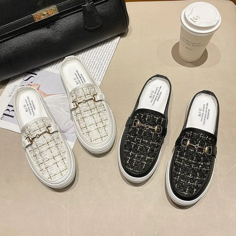 Closed Toe Thick Soled Flat Shoes