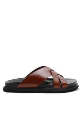 Cross Cut Slide Cognac