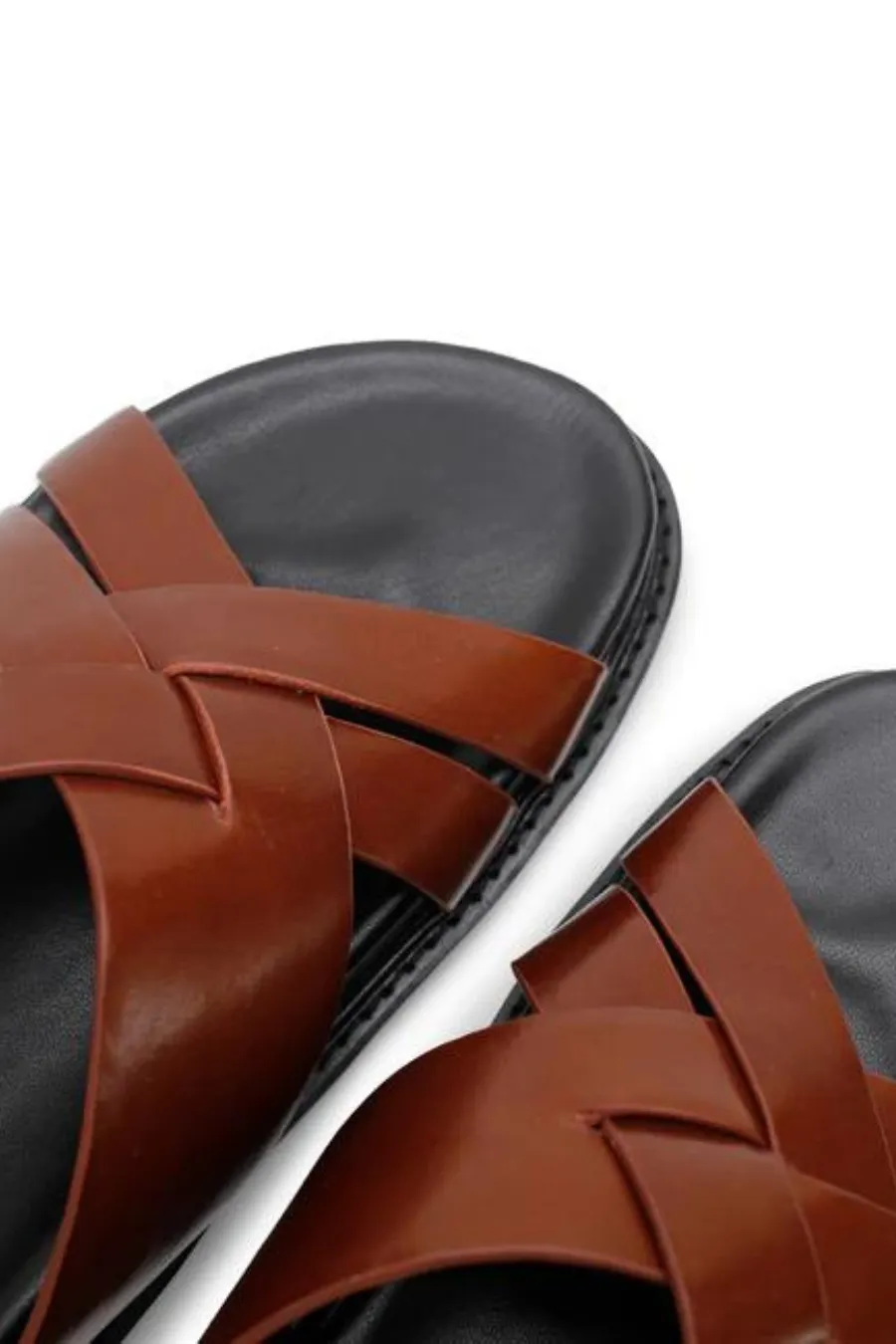 Cross Cut Slide Cognac