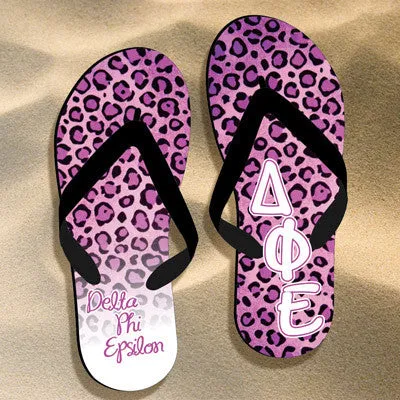 Delta Phi Epsilon Cheetah Print Flip Flops - SBL100 - SUB