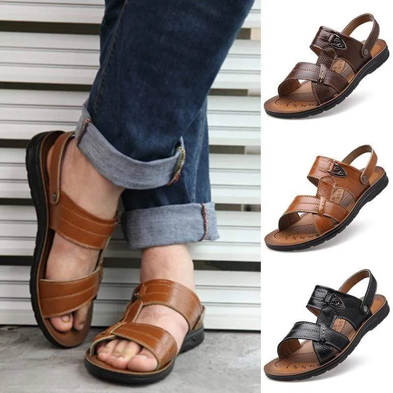 ELGEER Mens Leather Sandals
