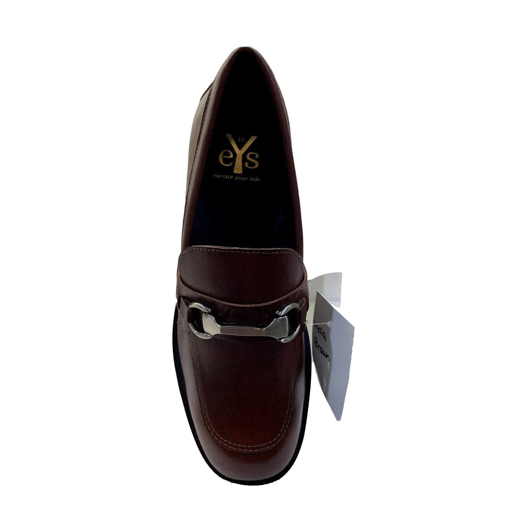 EYS India Ladies Brown Leather Slip On Shoes