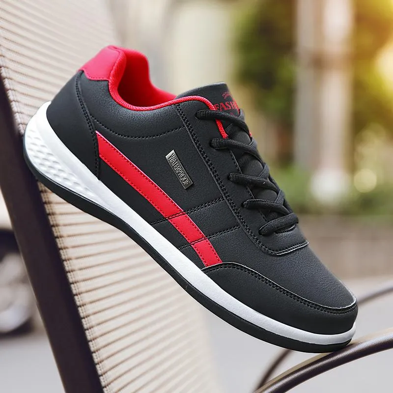 Fashion Sneakers Casual Shoes Breathable Lace up Mens Casual Spring Leather Walking travel flats new