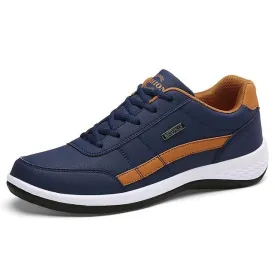 Fashion Sneakers Casual Shoes Breathable Lace up Mens Casual Spring Leather Walking travel flats new
