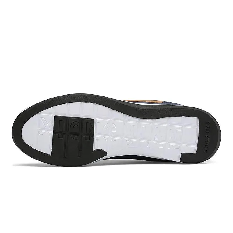 Fashion Sneakers Casual Shoes Breathable Lace up Mens Casual Spring Leather Walking travel flats new