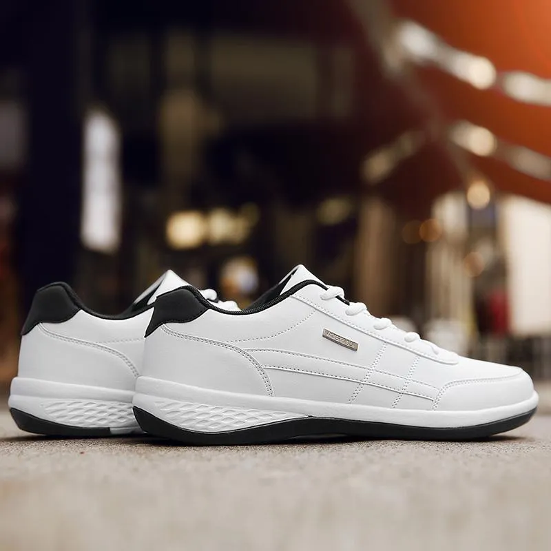 Fashion Sneakers Casual Shoes Breathable Lace up Mens Casual Spring Leather Walking travel flats new