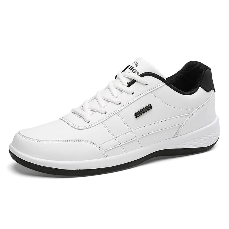 Fashion Sneakers Casual Shoes Breathable Lace up Mens Casual Spring Leather Walking travel flats new