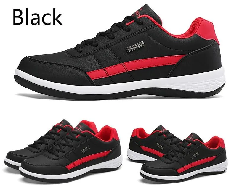 Fashion Sneakers Casual Shoes Breathable Lace up Mens Casual Spring Leather Walking travel flats new