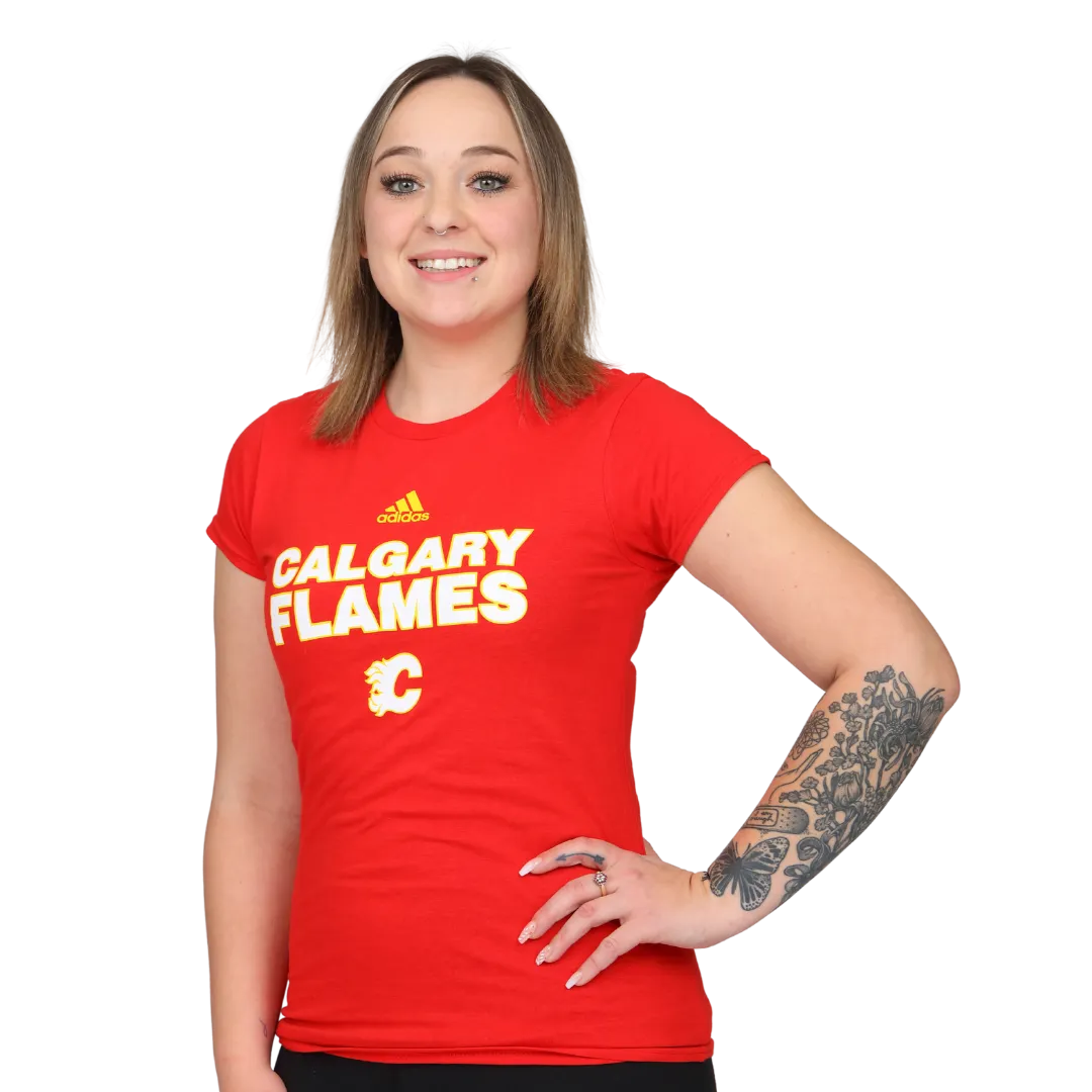 Flames Ladies adidas Primary Wordmark T-shirt