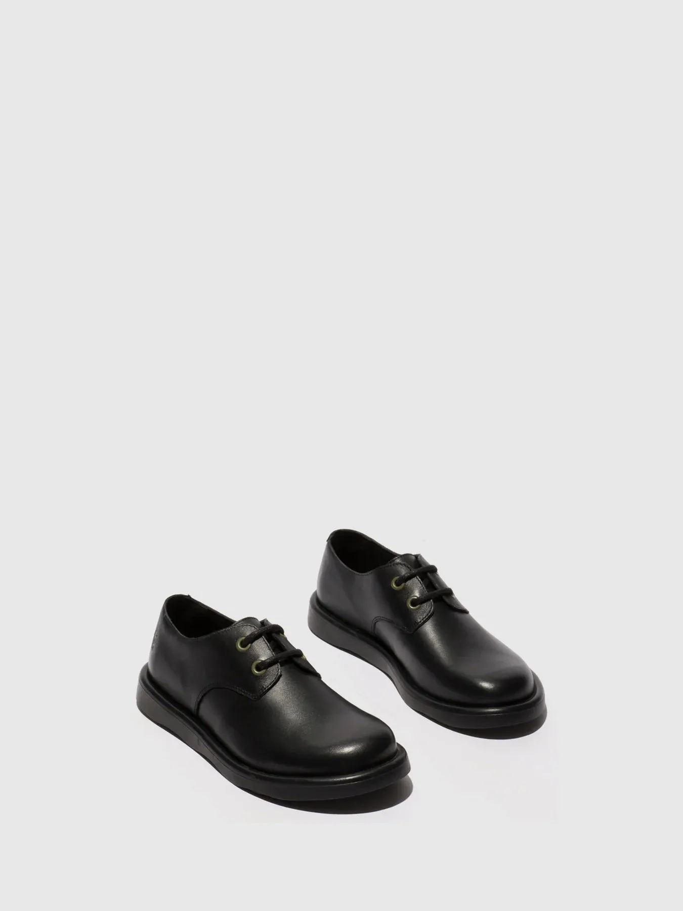 Fly London Women's TENI120FLY Leather Lace-Up Shoes Black