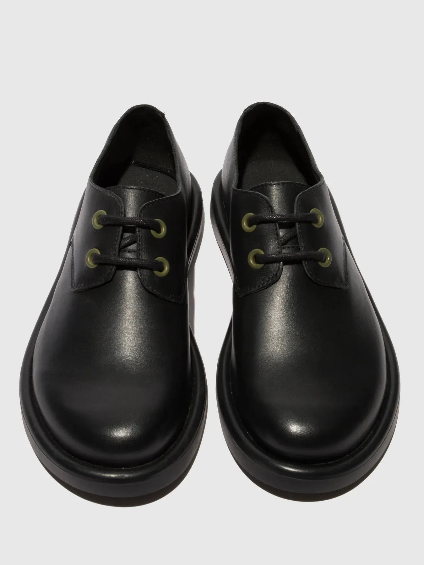 Fly London Women's TENI120FLY Leather Lace-Up Shoes Black